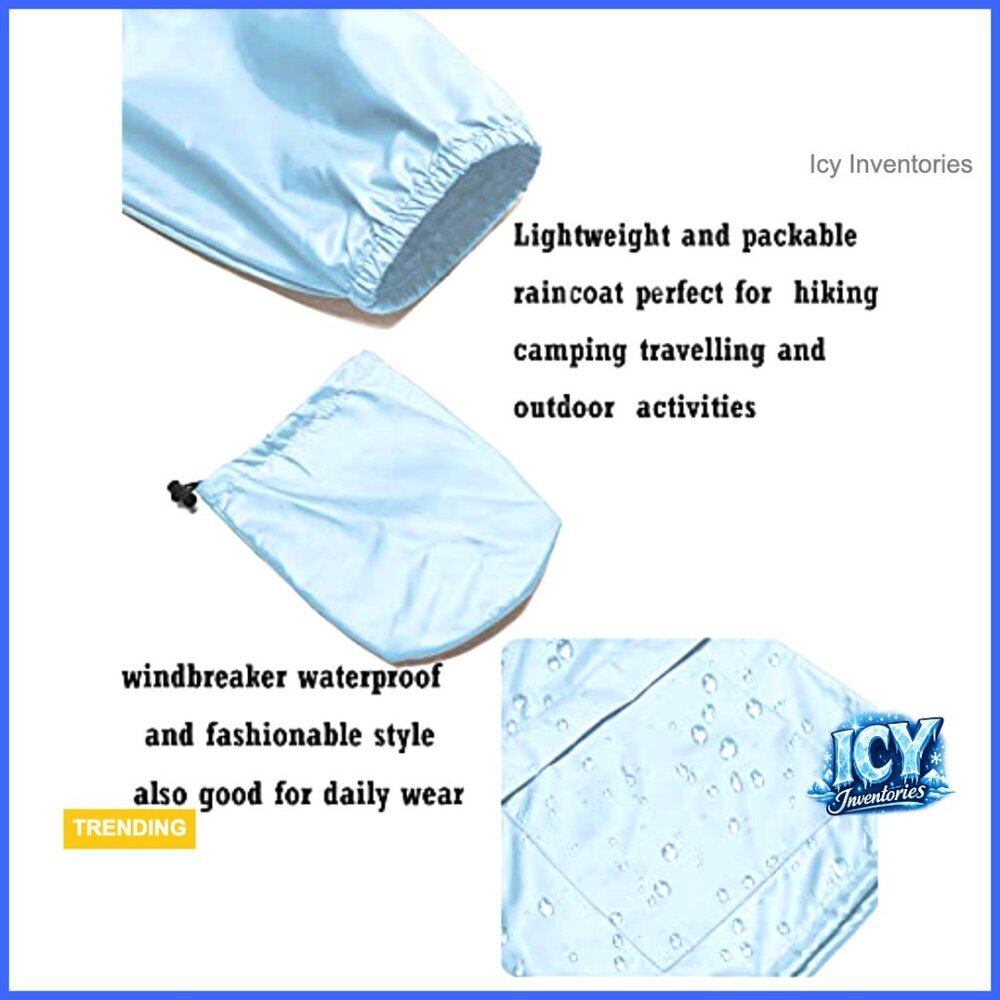 Waterproof Rain Jacket Packable Hooded Windbreaker Plus Size - Picture 5 of 5